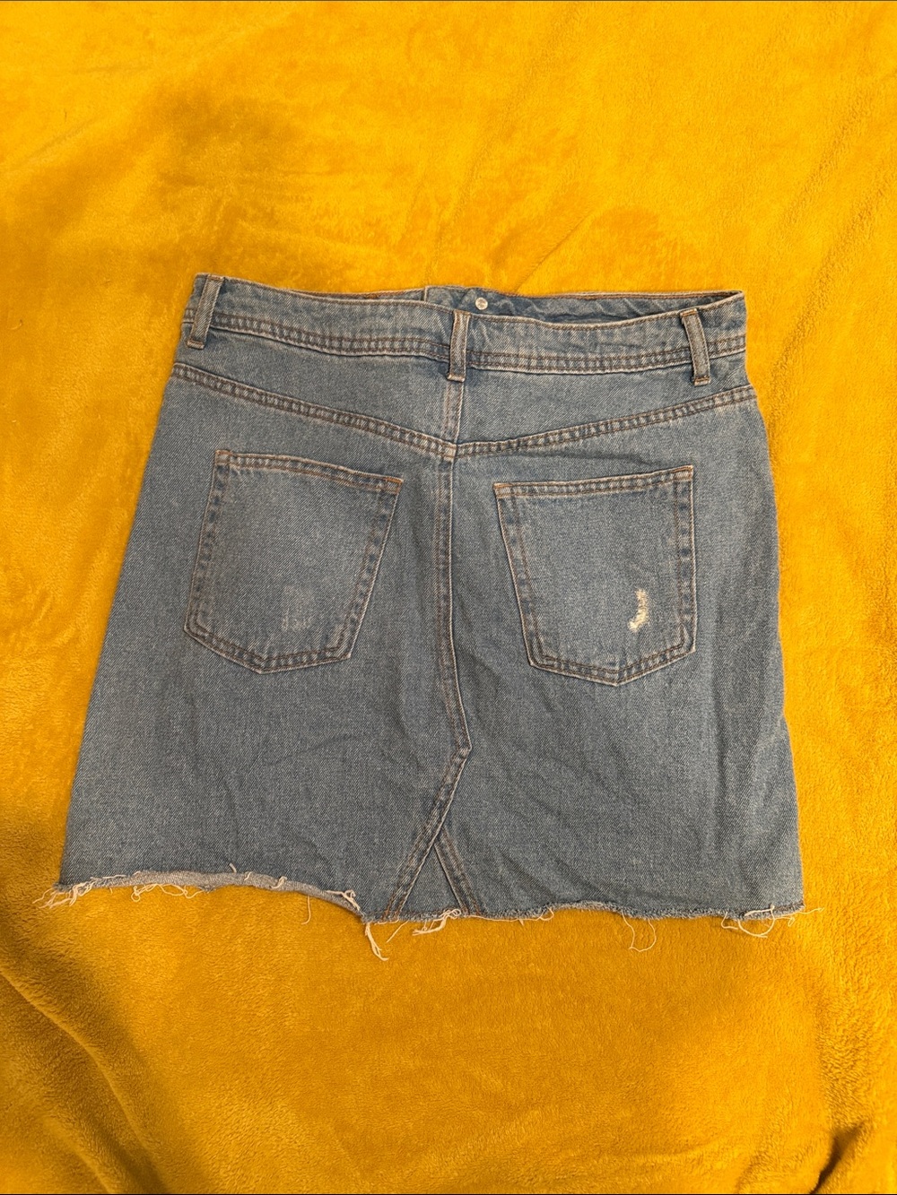 H&M Light Blue Distressed Denim Mini Skirt - Picture 2 of 2